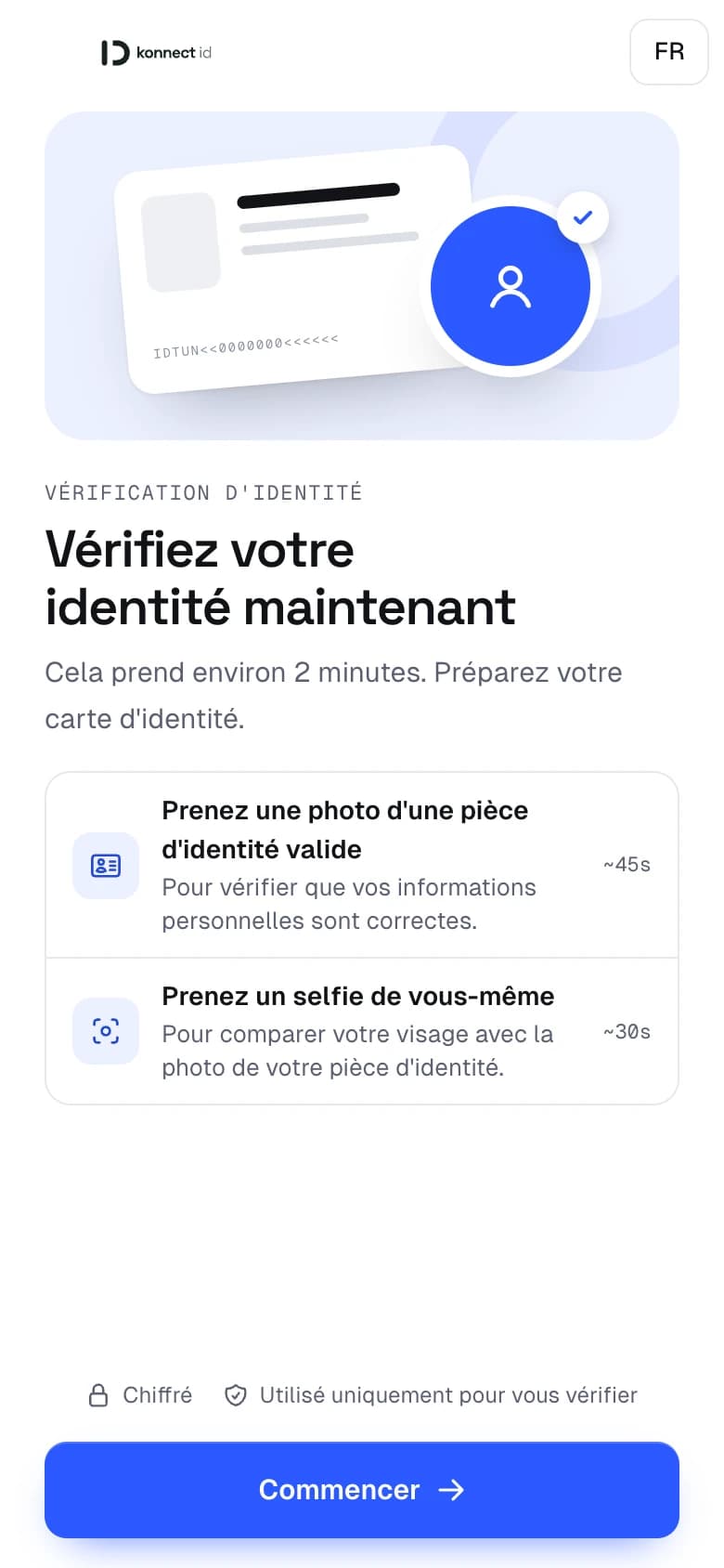 L'écran d'accueil en Français
